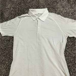 Lululemon white men short sleeve polo shirt